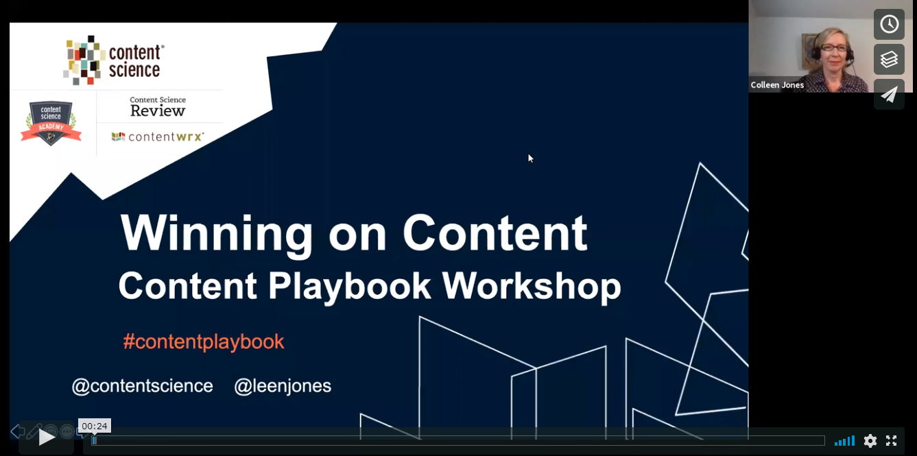 Slide from Creating a Winning Content Playbook Workshop