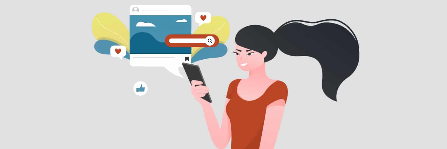 Woman looking at content on mobile device