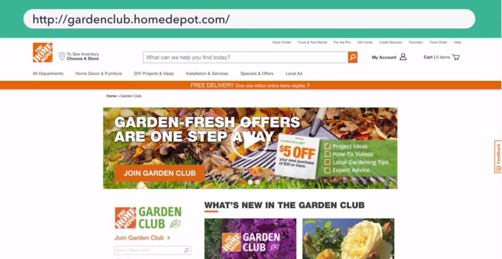 The Home Depot reuses garden content each year