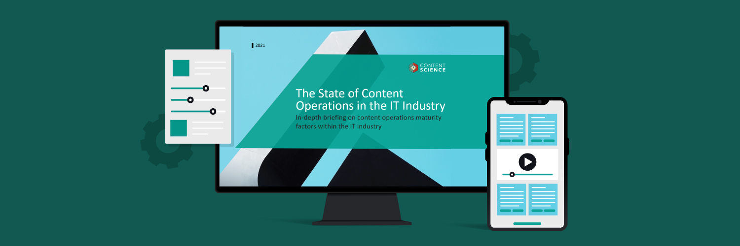 State of content operations in the IT industry report cover on a computer screen