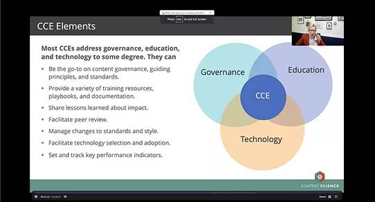 screenshot showing benefits of a center of content excellence